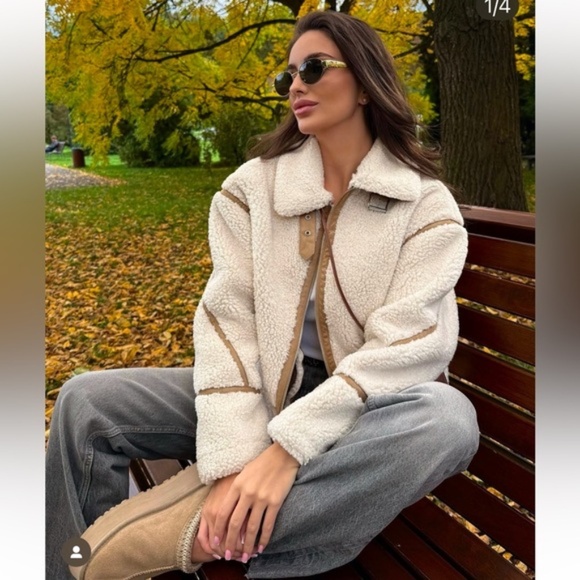 Zara Sherpa Teddy Bear Jacket - Picture 5 of 6